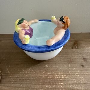 Vintage Lotus Pool Party Chip and Take A Dip Hot Tub Cup  Ceramic